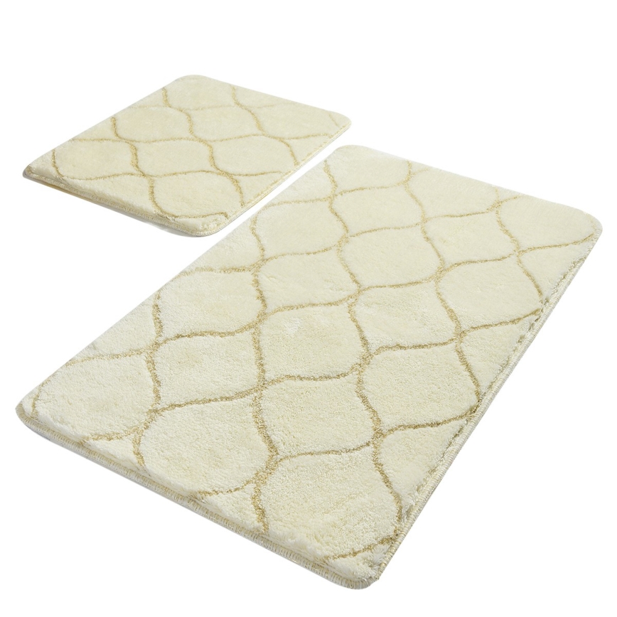 SET 2x Bathroom mat INFINITY 60/100 cm beige