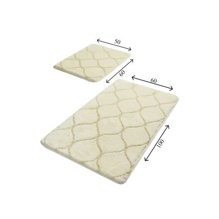 SET 2x Bathroom mat INFINITY 60/100 cm beige