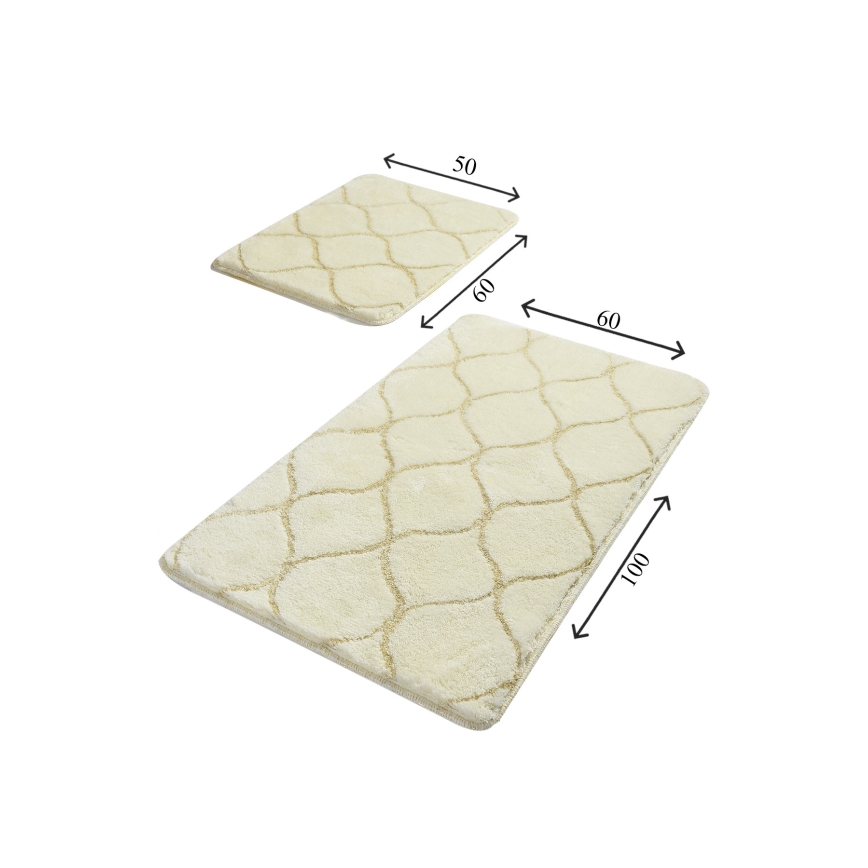 SET 2x Bathroom mat INFINITY 60/100 cm beige