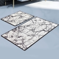 SET 2x Bathroom mat MARBLE 60/100 cm white/black