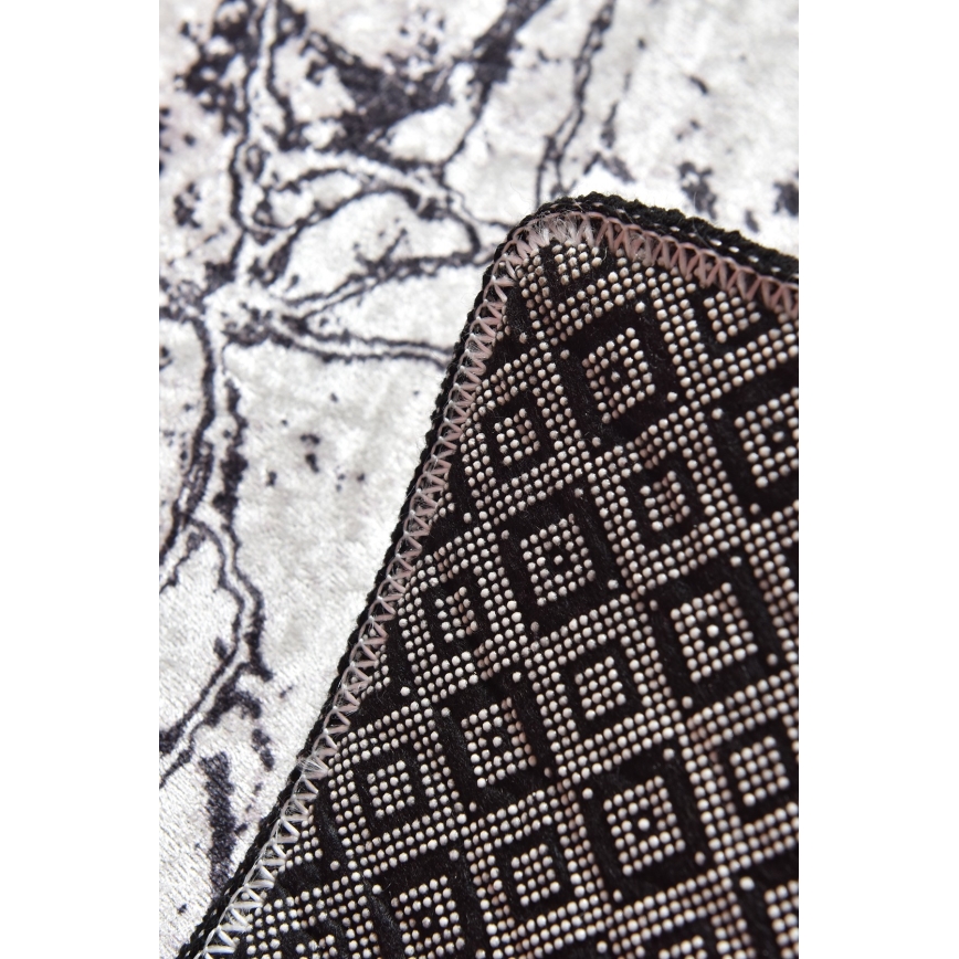 SET 2x Bathroom mat MARBLE 60/100 cm white/black
