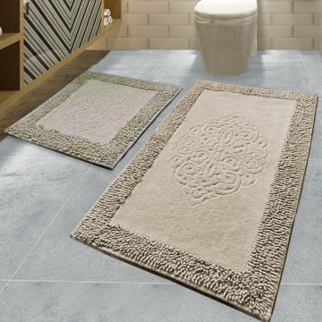 SET 2x Bathroom mat PIANTE 60/100 cm brown