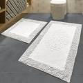 SET 2x Bathroom mat PIANTE 60/100 cm white