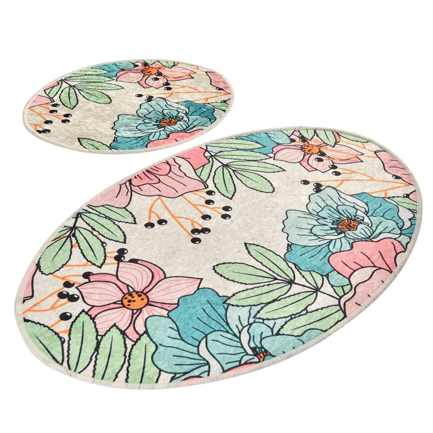 SET 2x Bathroom mat SPRING 60/100 cm colorful