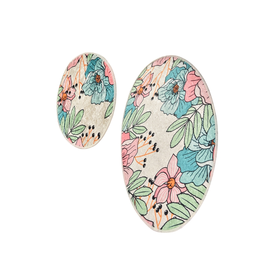 SET 2x Bathroom mat SPRING 60/100 cm colorful