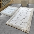 SET 2x Bathroom mat STONE 60/100 cm white