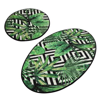 SET 2x Bathroom mat TROPIC 60/100 cm green