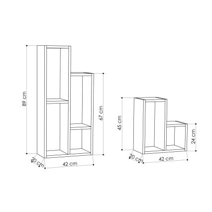 SET 2x Bookcase SULE brown