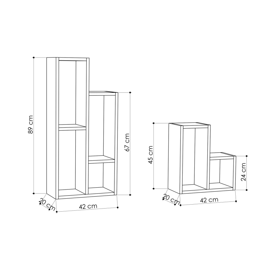 SET 2x Bookcase SULE brown