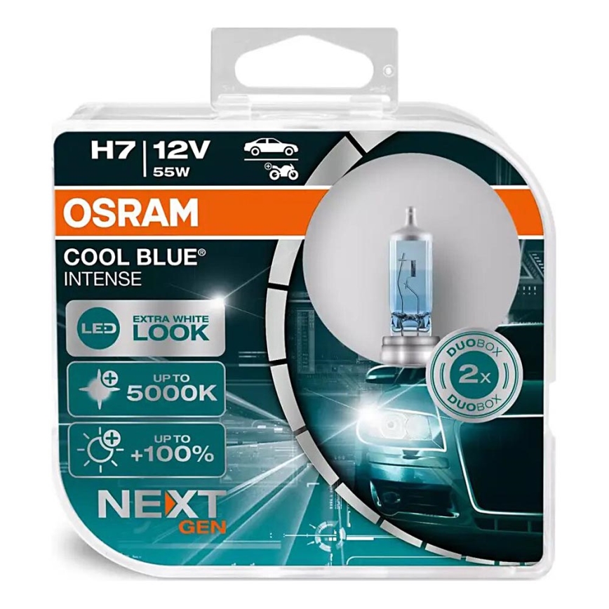 SET 2x Car bulb COOL BLUE H7 PX26d/55W/12V 5000K - Osram