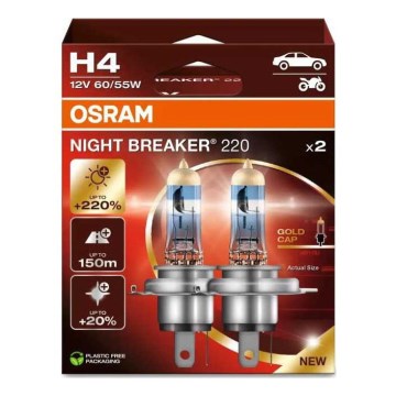 SET 2x Car bulb NIGHT BREAKER H4 P43t/60/55W/12V - Osram