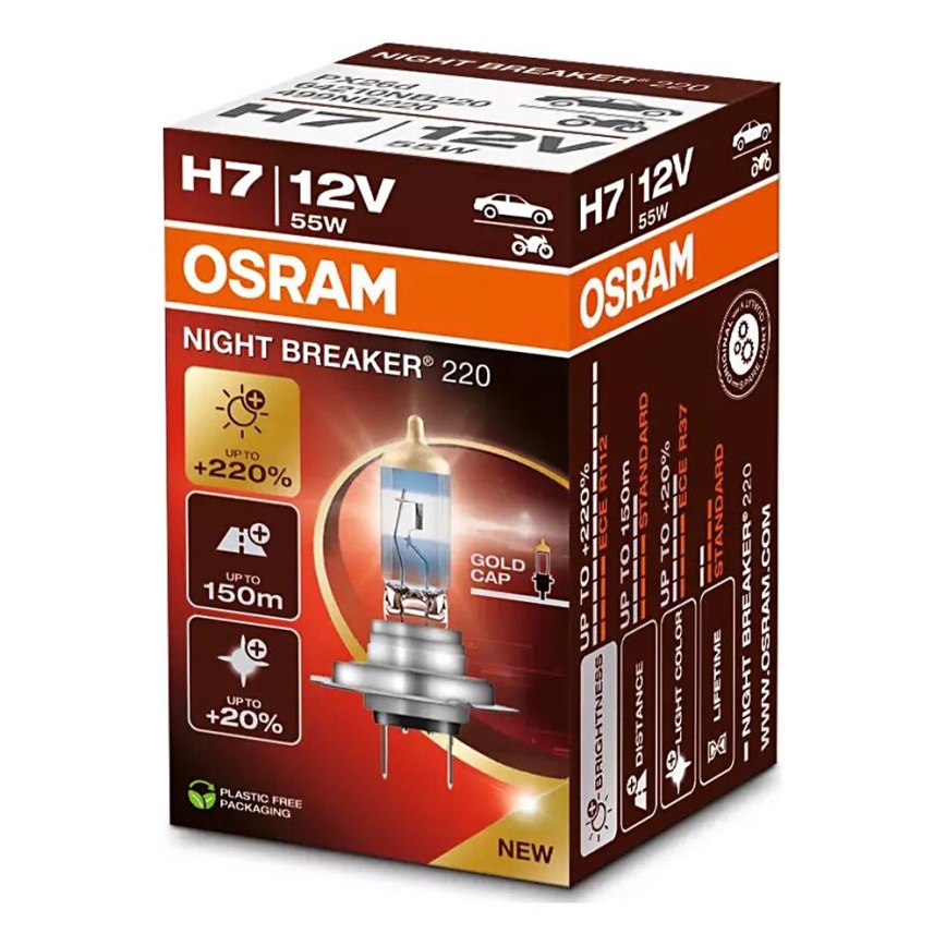 SET 2x Car bulb NIGHT BREAKER H7 PX26d/55W/12V - Osram