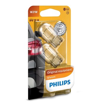 SET 2x Car bulb Philips VISION 12065B2 W21W W3x16d/21W/12V