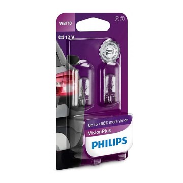 SET 2x Car bulb Philips VISION PLUS WB T10 W2,1x9,5D/6W/12V