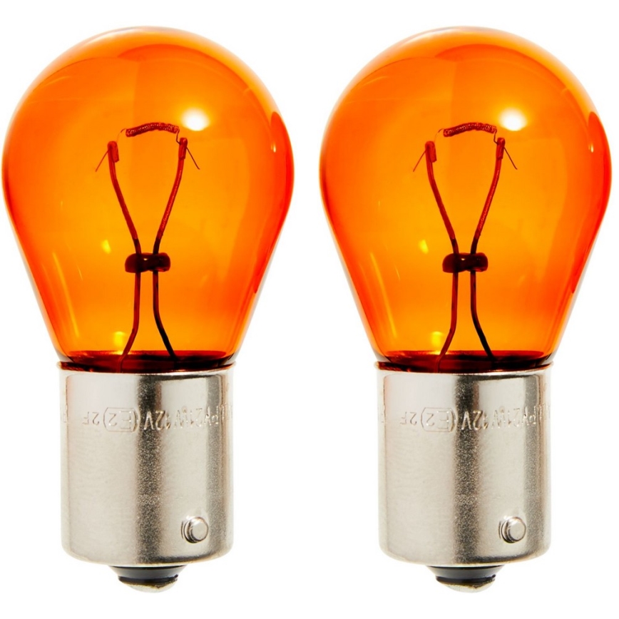 SET 2x Carbulb Philips VISION 12496NAB2 PY21W BAU15s/21W/12V