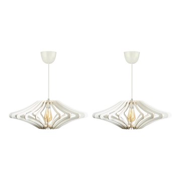 SET 2x Chandelier on a string 1xE27/60W/230V white d. 47 cm