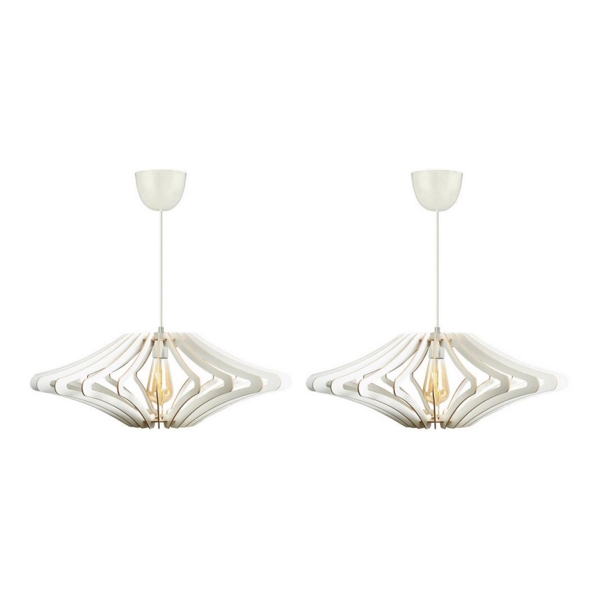 SET 2x Chandelier on a string 1xE27/60W/230V white d. 47 cm