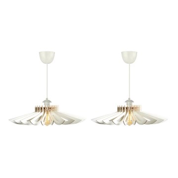 SET 2x Chandelier on a string 1xE27/60W/230V white d. 52 cm