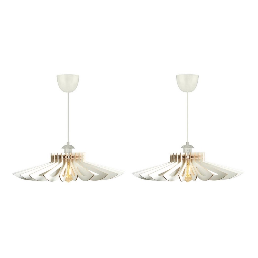 SET 2x Chandelier on a string 1xE27/60W/230V white d. 52 cm