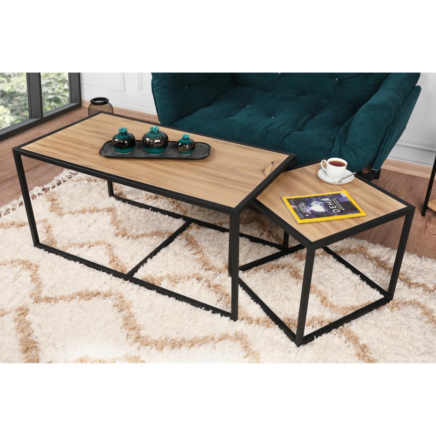 SET 2x Coffee table ATLANTIS brown/black