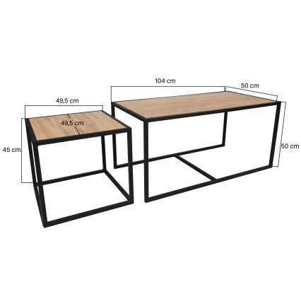 SET 2x Coffee table ATLANTIS brown/black
