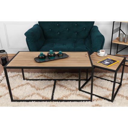 SET 2x Coffee table ATLANTIS brown/black