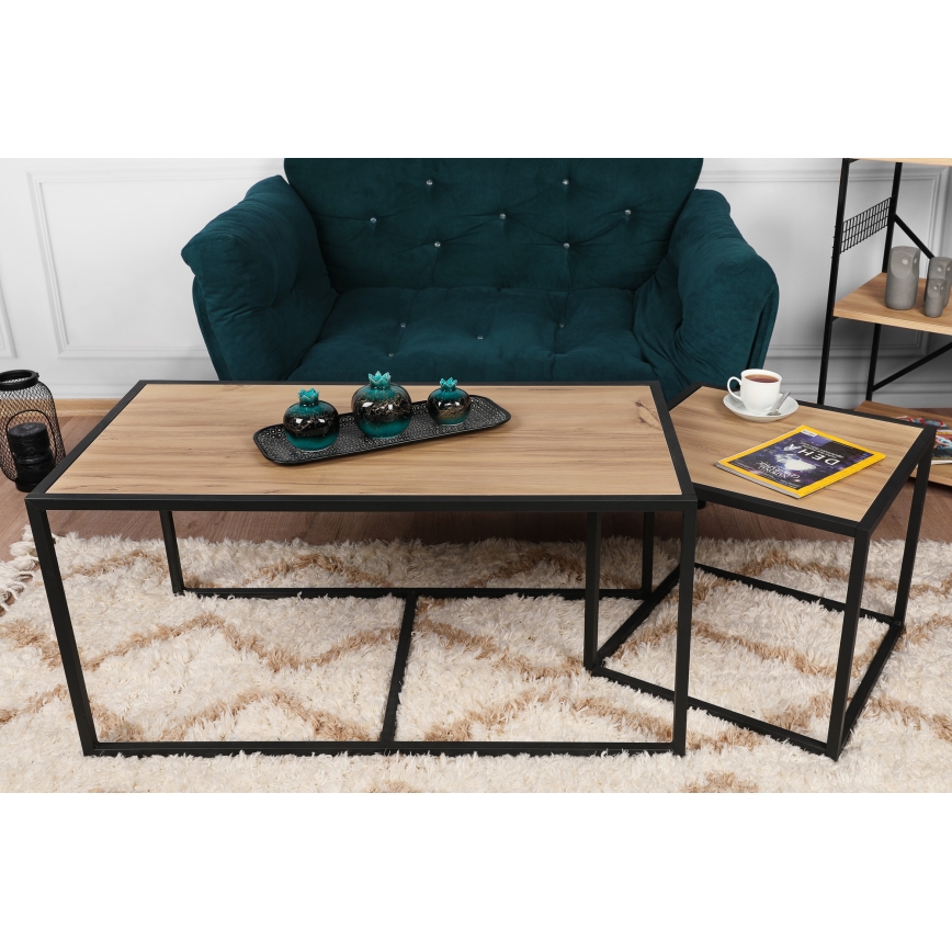 SET 2x Coffee table ATLANTIS brown/black