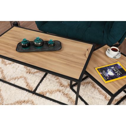 SET 2x Coffee table ATLANTIS brown/black