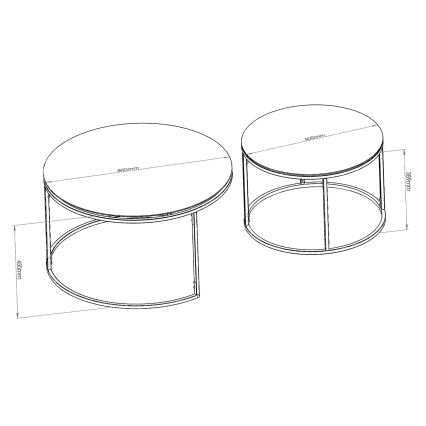 SET 2x Coffee table BELARUS  black