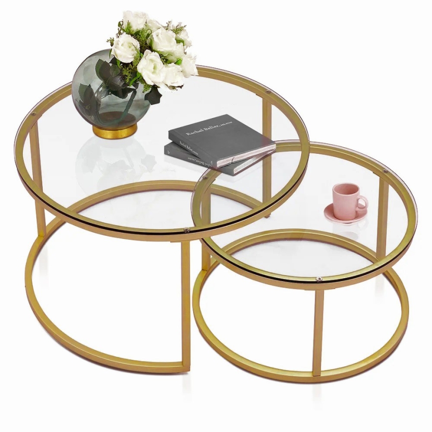 SET 2x Coffee table BELARUS gold