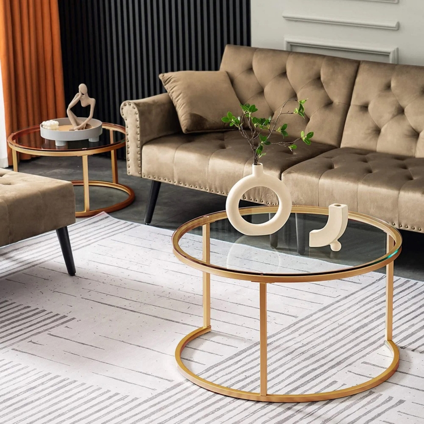 SET 2x Coffee table BELARUS gold