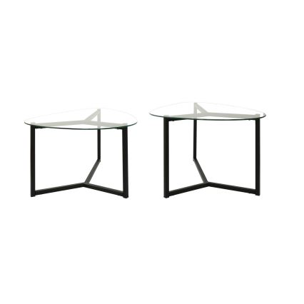 SET 2x Coffee table BELLISIMO black/clear