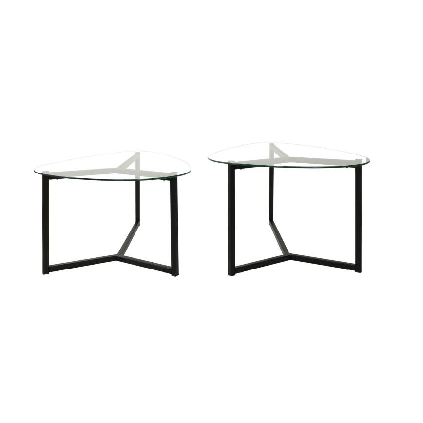 SET 2x Coffee table BELLISIMO black/clear