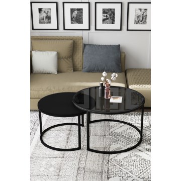 SET 2x Coffee table BORA d. 57/75 cm black