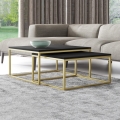 SET 2x Coffee table DUAL black/gold