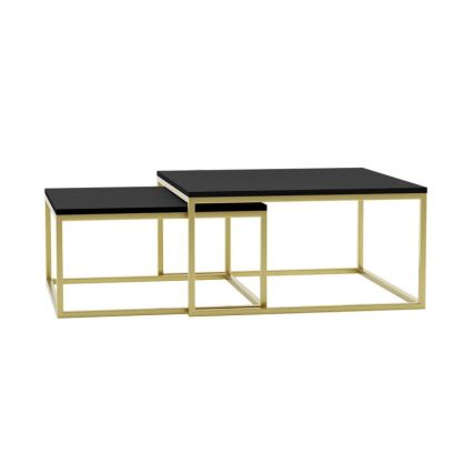 SET 2x Coffee table DUAL black/gold