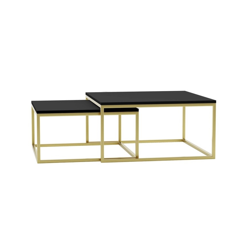 SET 2x Coffee table DUAL black/gold