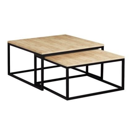 SET 2x Coffee table DUAL golden oak/black