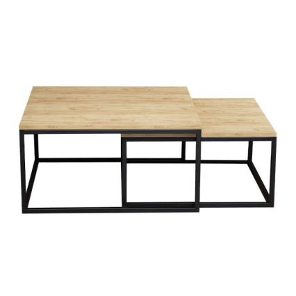 SET 2x Coffee table DUAL golden oak/black