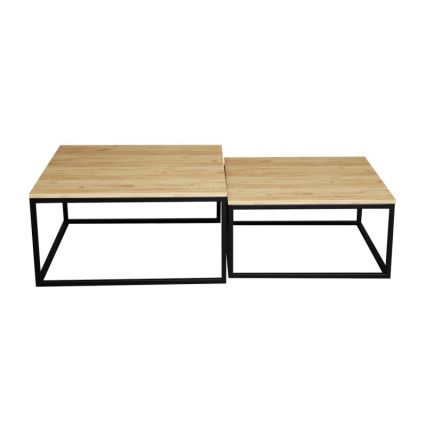 SET 2x Coffee table DUAL golden oak/black