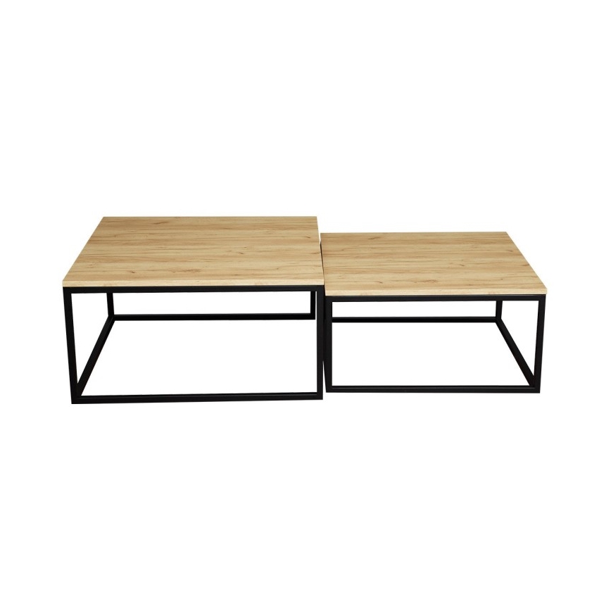 SET 2x Coffee table DUAL golden oak/black