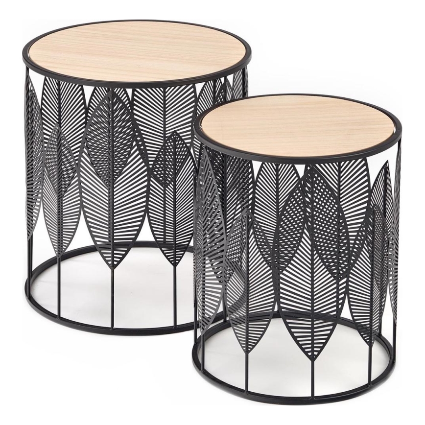 SET 2x Coffee table FOLLA d. 33/40 cm black