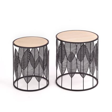 SET 2x Coffee table FOLLA d. 33/40 cm black