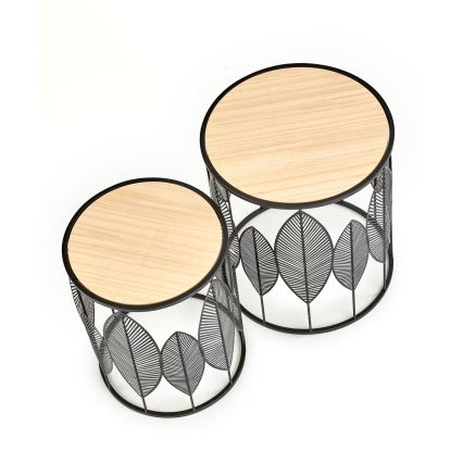 SET 2x Coffee table FOLLA d. 33/40 cm black