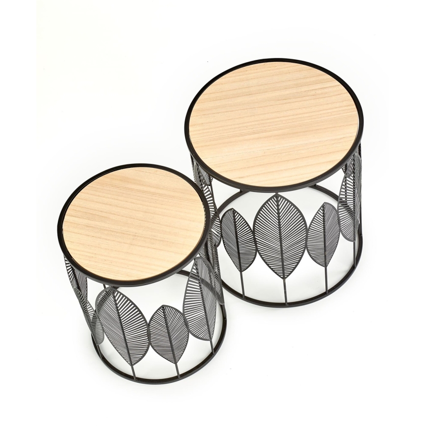 SET 2x Coffee table FOLLA d. 33/40 cm black
