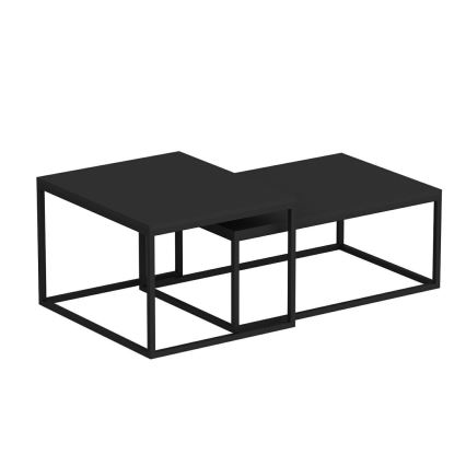 SET 2x Coffee table LEKA black