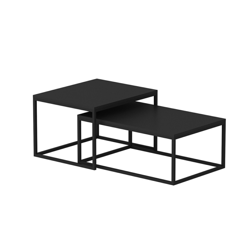 SET 2x Coffee table LEKA black