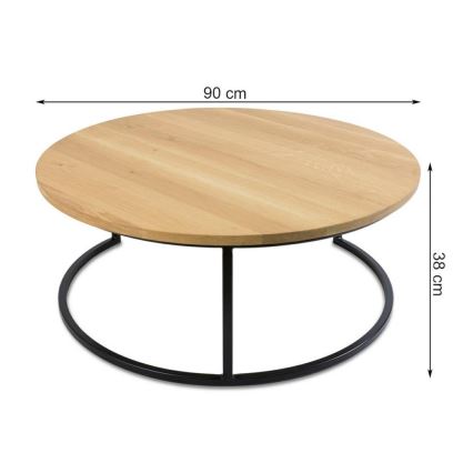 SET 2x Coffee table OAKLOFT 38x90 cm black/oak