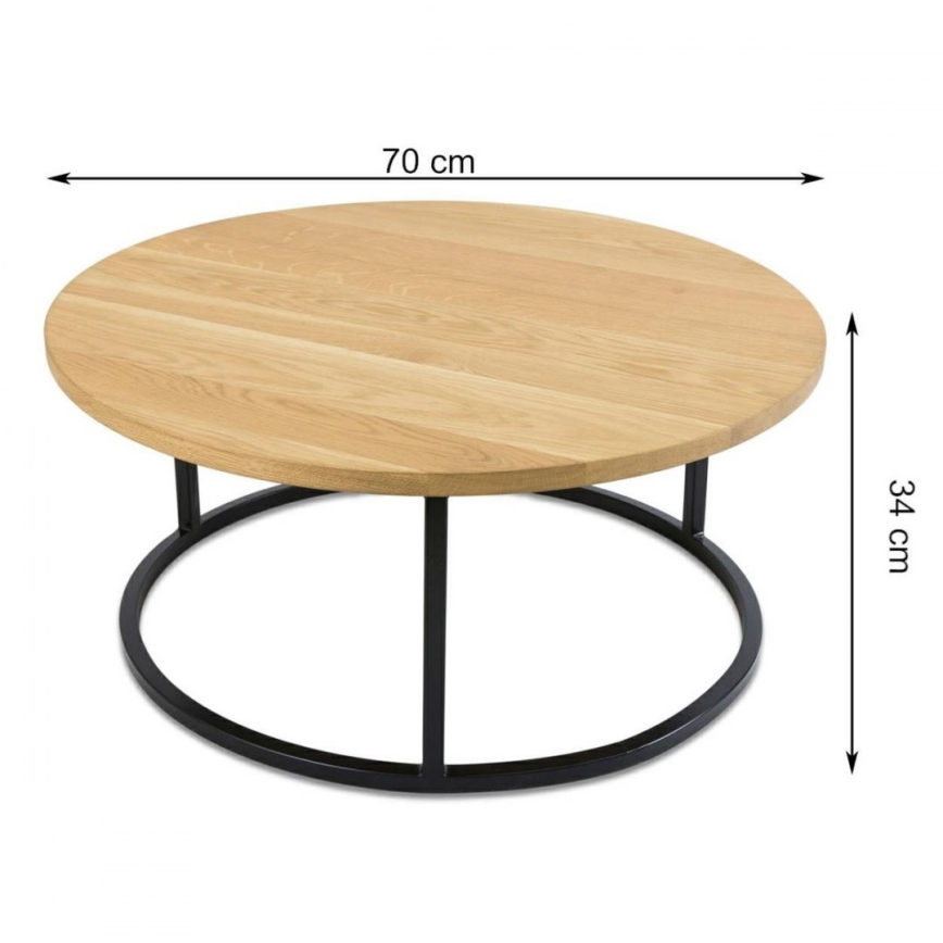 SET 2x Coffee table OAKLOFT 38x90 cm black/oak