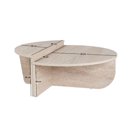 SET 2x Coffee table ORION beige